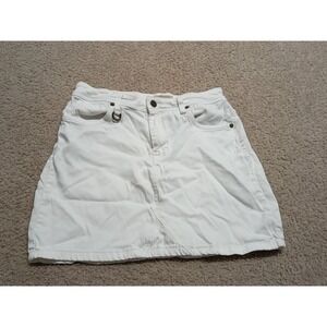 Vintage Y2K Burberry Brit White Denim Mini Skirt Women's 8